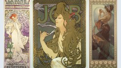 Three Art Nouveau posters starring stylized beautiful women.